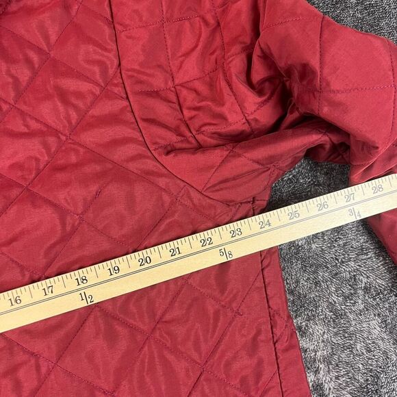 Barbour Quilted Blanket Lined Jacket Red Sz L Corduroy Collar Field Chore* - Picture 7 of 16
